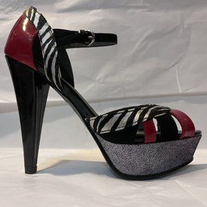 Guess Multi Colored Platform High Heel Strap Sandals Size 6 Womens Shoes